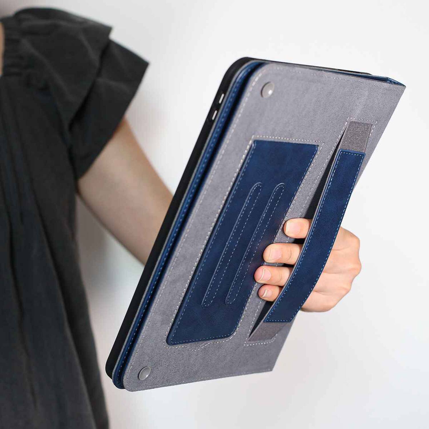 Alt View 4. Dteck - Retro PU Leather Folio Case for Apple iPad (A16) 11" 2025/iPad 10th Generation 2022,Shockproof Flip Kickstand Cover - Darkblue.