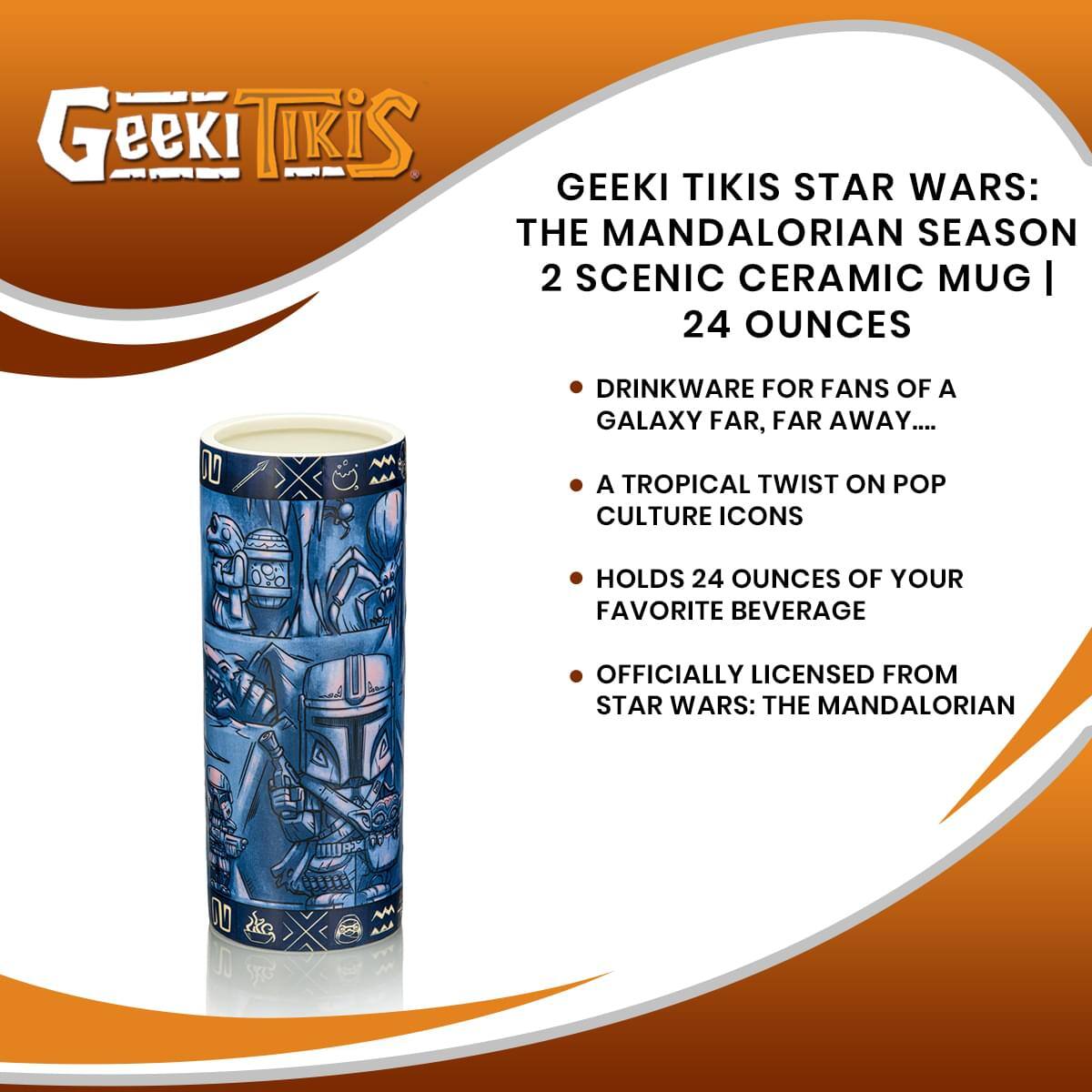 Geeki Tikis Star Wars: The Mandalorian Season 2 Scenic Ceramic Mug | 24 Ounces

- Drinkware for fans of a galaxy far, far away...
- A tropical twist on pop culture icons
- Holds 24 ounces of your favorite beverage
- Officially licensed from Star Wars: The Mandalorian
