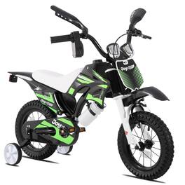 JOYSTAR - Thunderbolt 12" Motocross Style Kids Bike for Ages 2-4 Boys Girls, Children Bicycle with Training Wheels - Green