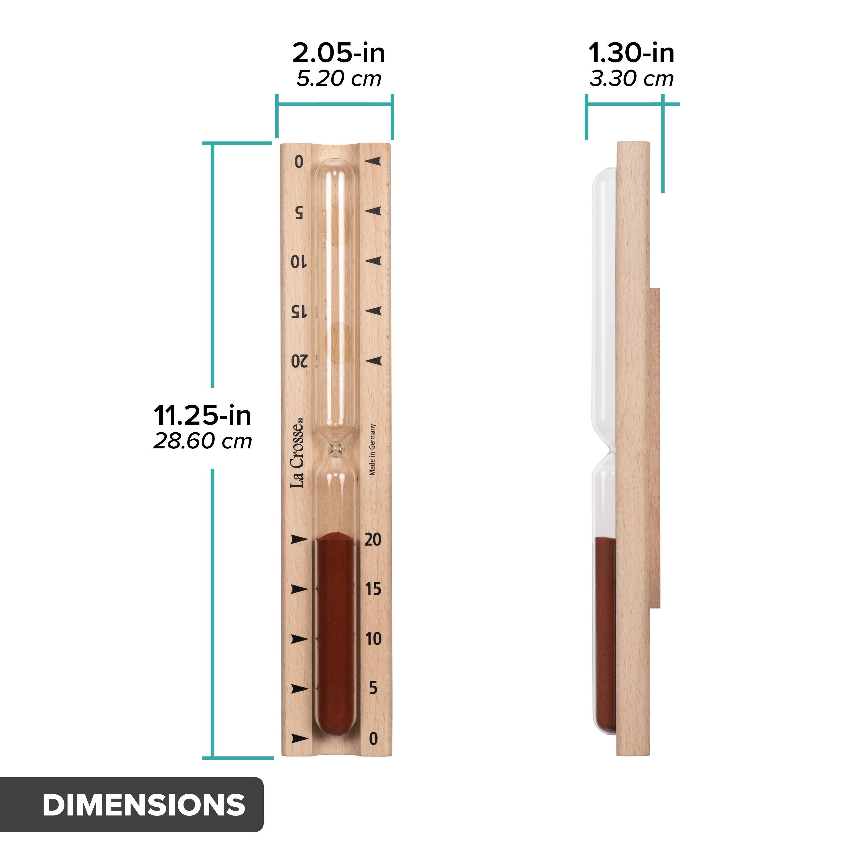 2.05-in  
5.20 cm  

1.30-in  
3.30 cm  

11.25-in  
28.60 cm  

La Crosse  
Made in Germany  

DIMENSIONS