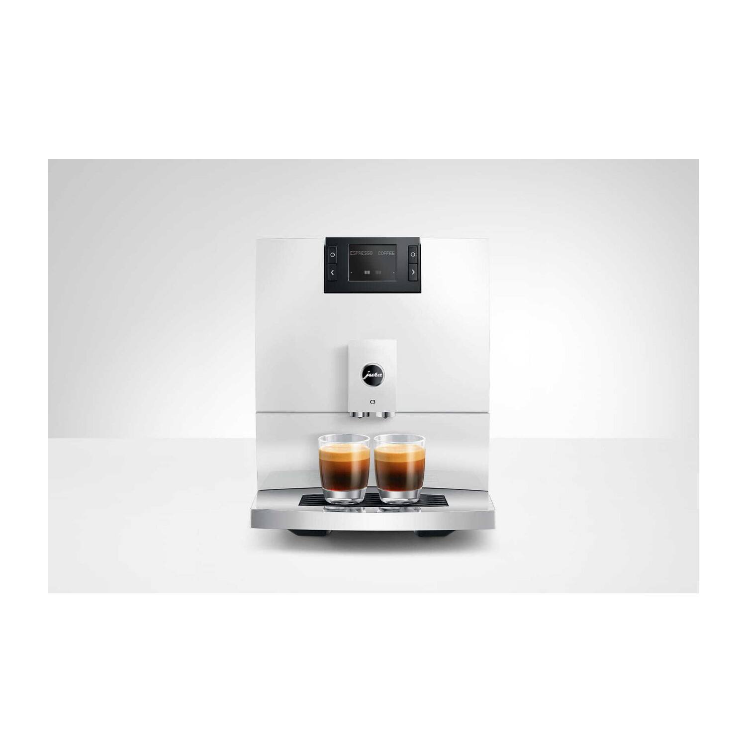 Back. JURA - JURA C3 Automatic Coffee and Espresso Machine with 4 Specialties (Piano White) - White.