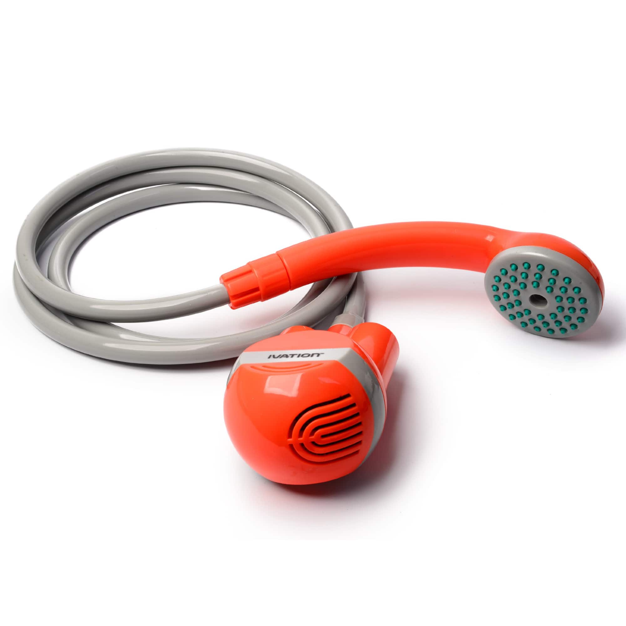 Ivation - Portable Outdoor Shower, Battery Powered, Rechargeable & Compact Camping Showerhead - Orange