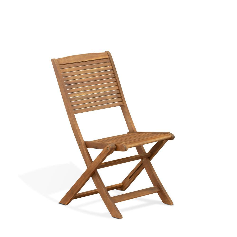 Angle. East West Furniture - Beautiful Outdoor Patio Garden Wooden Camping Chairs - Brown.