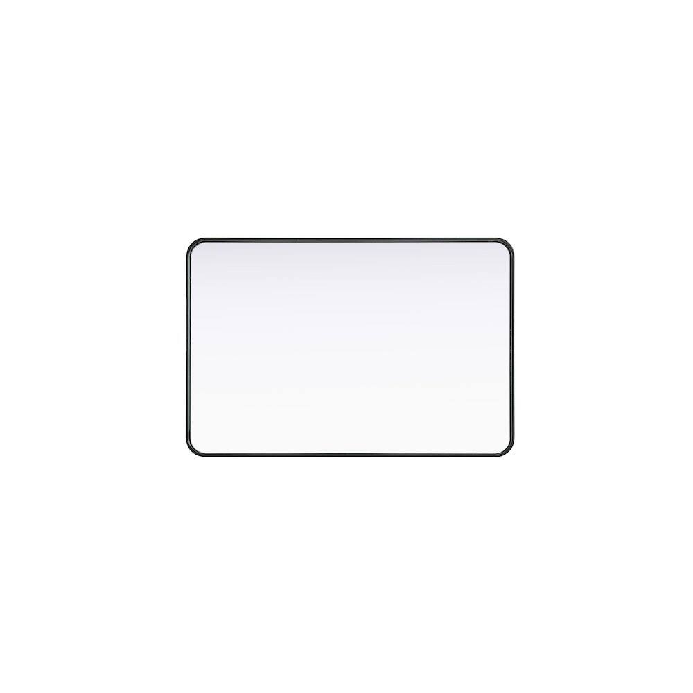 Alt View 4. Elegant Decor - Contour Metal Rectangle Mirror 28x42 in Black - Black.