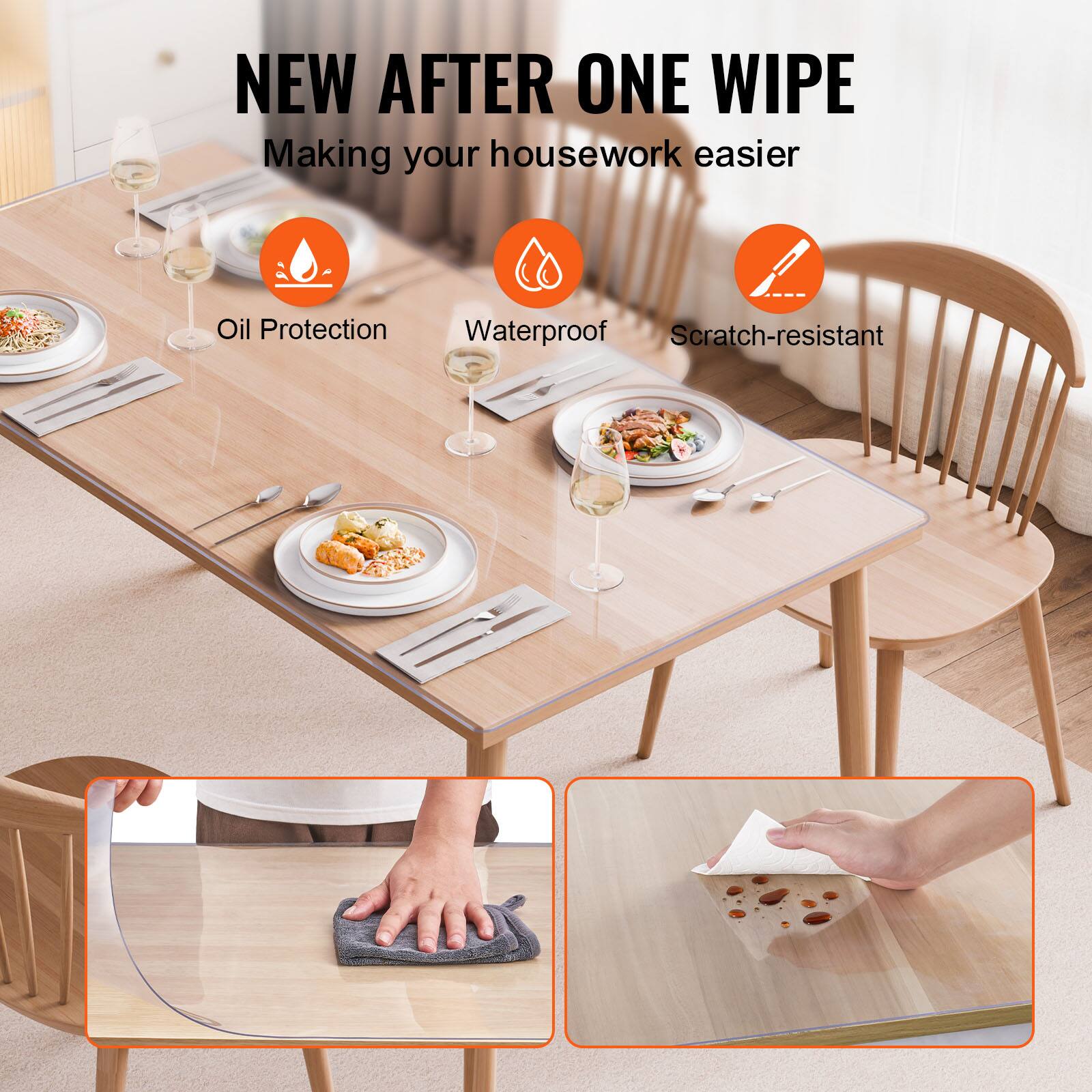NEW AFTER ONE WIPE  
Making your housework easier  

- Oil Protection  
- Waterproof  
- Scratch-resistant