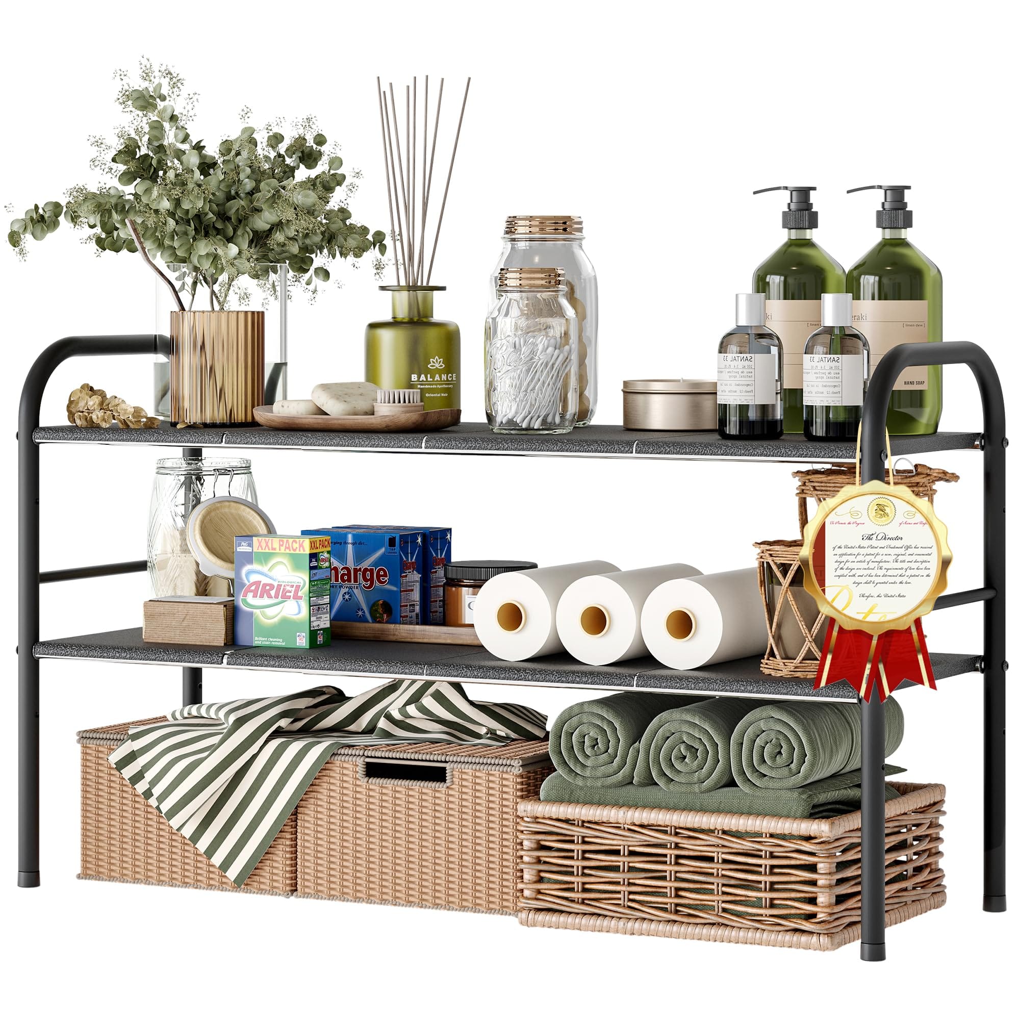 Refined Abode Design - Shoe Rack Storage Shelf Organizer Rack Adjustable Sturdy Space Home Household Essential Item Solution Design - 8 Panels