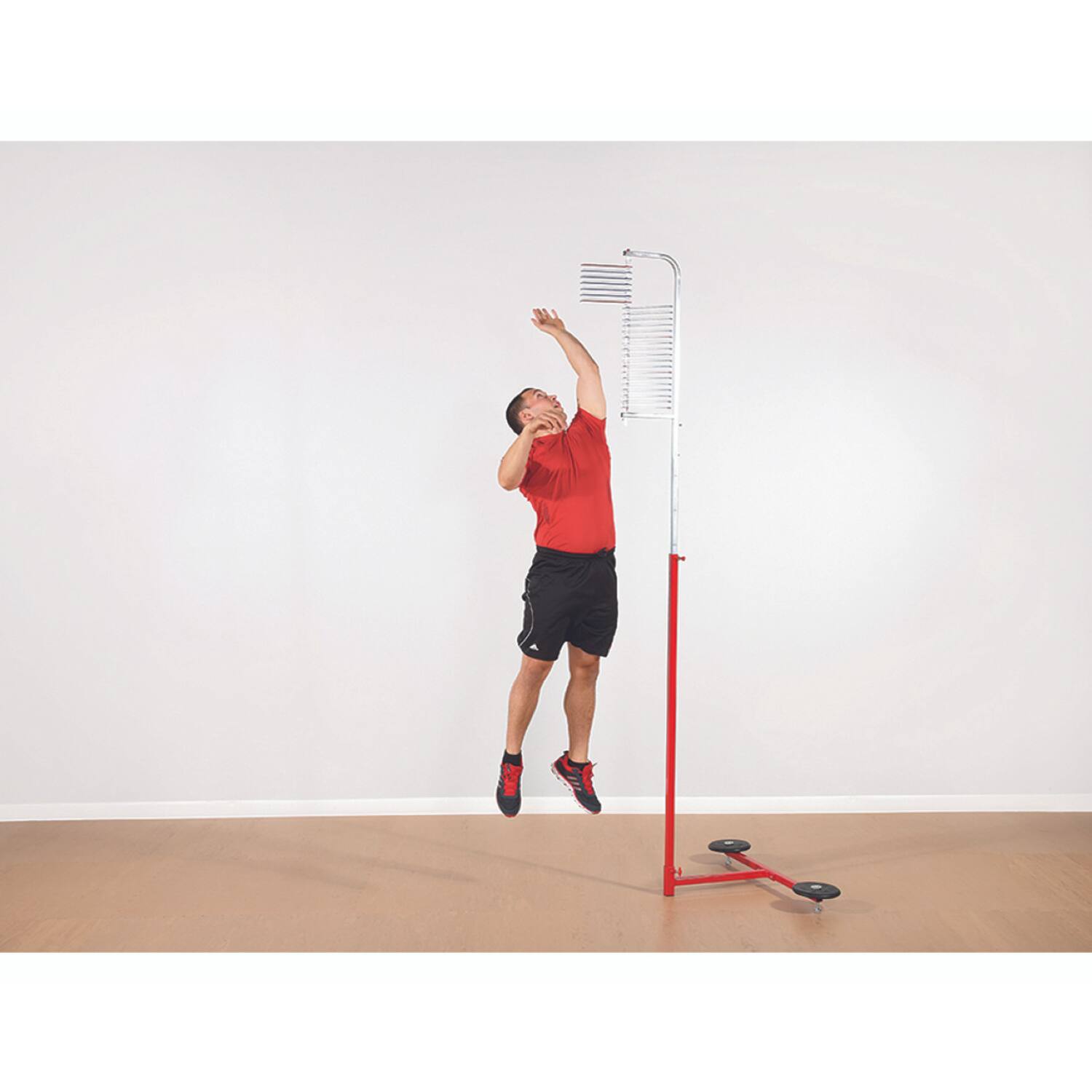 Alt View 3. Power Systems - Vertec 6-12 ft Wall Mounted Vertical Jump Tester - High Jump Training Equipment - Red.