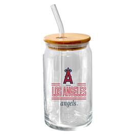 The Memory Company - Los Angeles Angels 16oz. Classic Crew Beer Glass with Bamboo Lid - Multicolor