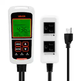 VEVOR - Carbon Dioxide Monitoring Controller, Dual Outlets CO2 Monitor & Controller, Sensor Day and Night Detection Feature - White