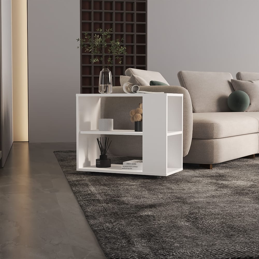 Loheer - Side Table End Table with Shelves Sofa Table 19.7in - White price history on PriceWatchPro