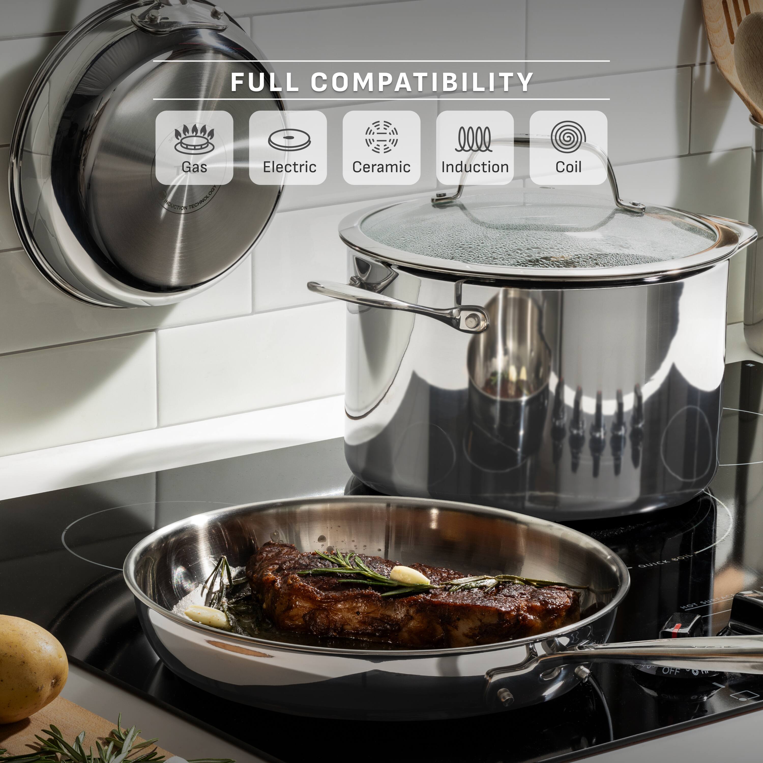 FULL COMPATIBILITY  
Gas  
Electric  
Ceramic  
Induction  
Coil  

QUICK JOB  
FOR SURF  
OFF