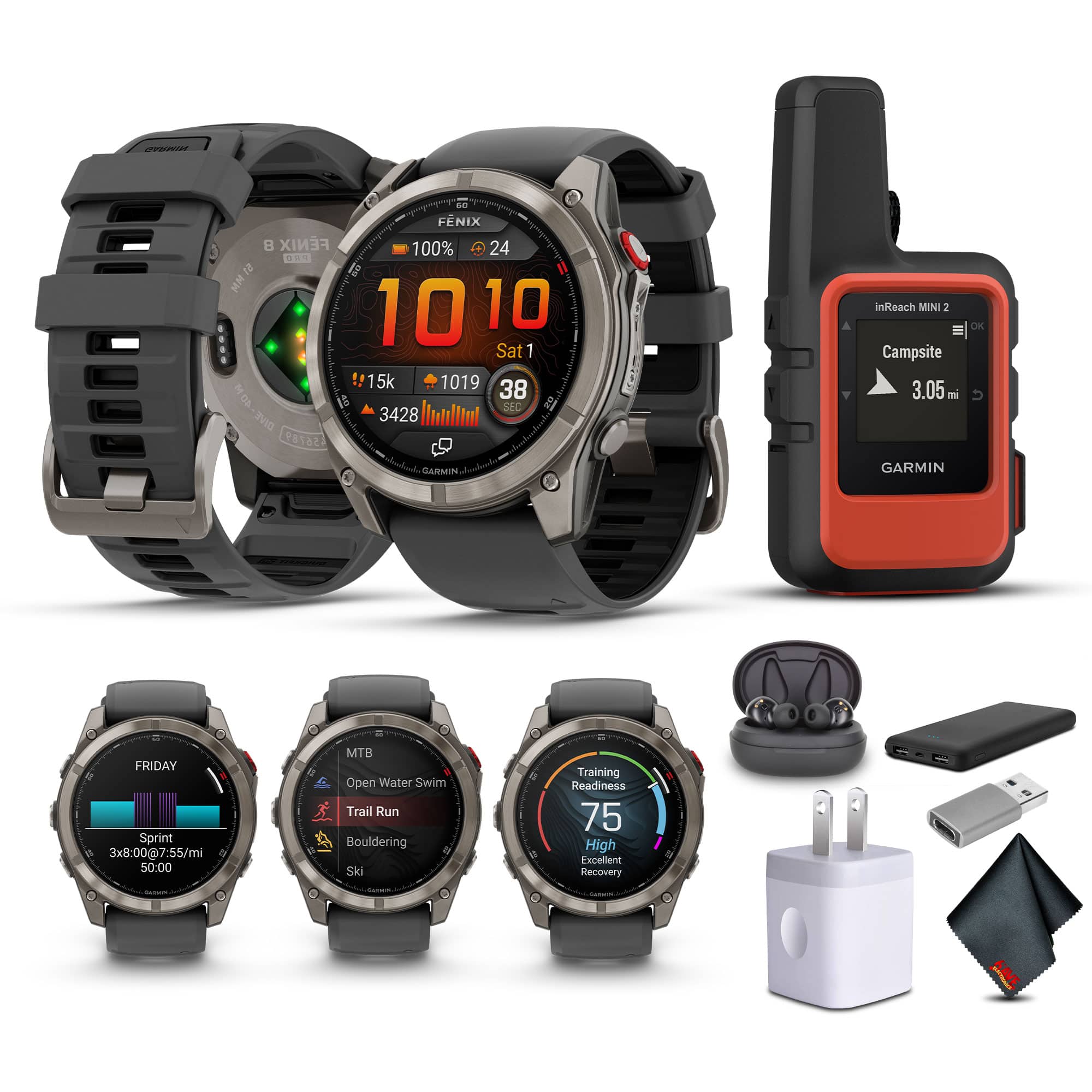 Garmin - Fenix 8 Pro – 51 mm, AMOLED, Sapphire, Titanium with Graphite/Black Silicone Band - Graphite - (2024)