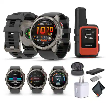 C. O FENIX
FNIX 100% 24 0 12 8 WH
dedehol 10 10 Sat 15k 1019 38 40
SEC : 3S 3428
Unulint 656789
GARMIN inReach MINI 2
Campsite 3.05 mi
GARMIN OK
FRIDAY
Sprint 3x8:00@7:55/mi 50:00
MIB
Open Water Swim
Trail Run
Bouldering
Ski Training
Readiness 75
High Recovery