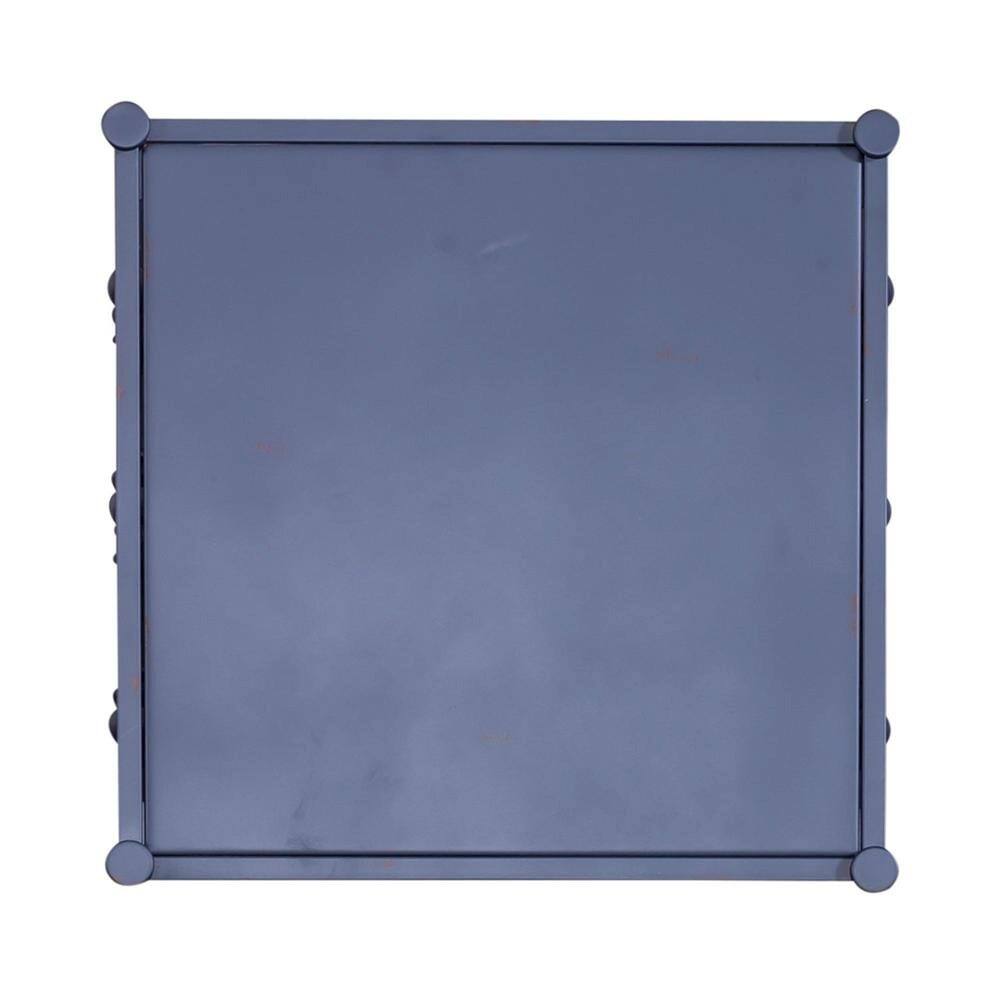 Angle. Starlight Canyon Home - Navy Metal Nightstand – Stylish Metal Side Table for Bedroom or Living Room - Black.