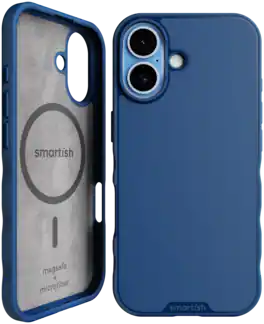 Smartish - iPhone 17 MagSafe Case - Gripmunk Protective Slim Grip Magnetic Cover - Blues on The Green