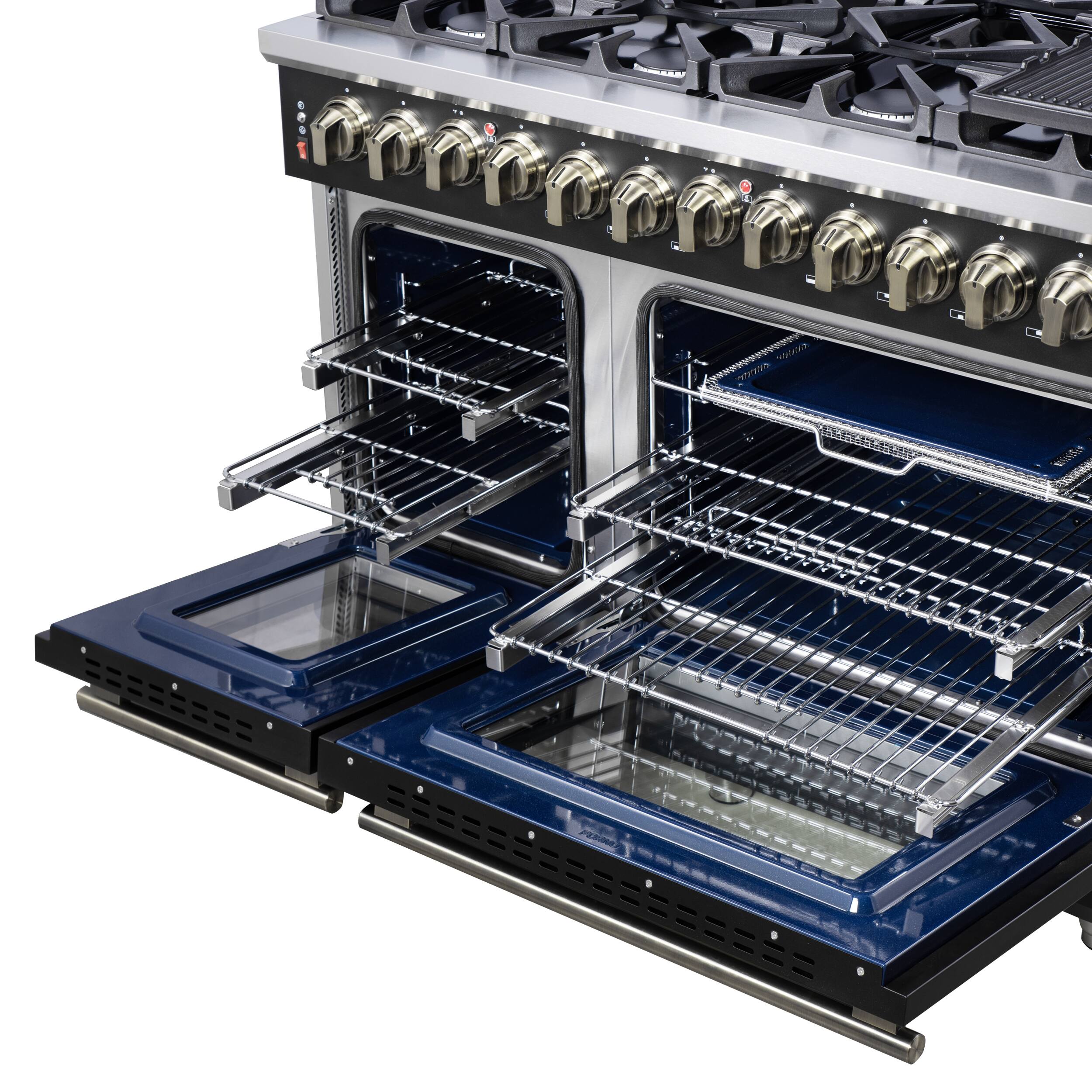 Alt View 9. Forno Appliances - Massimo 6.58 Cu. Ft. Freestanding Double Oven Dual Fuel True Convection Range with Air Fryer Basket - Black.