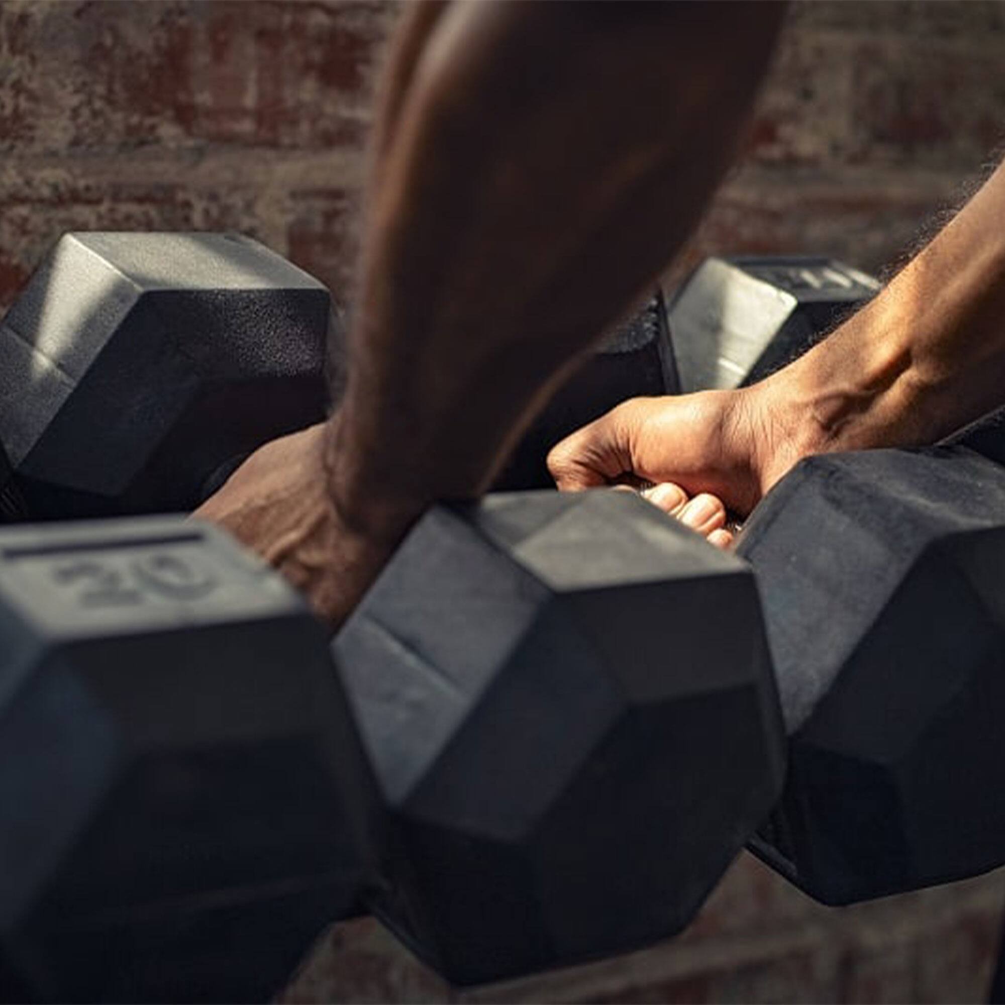 Alt View 1. Signature Fitness - Signature Fitness Hex Dumbbells Strength Training Workout Equipment Set, 45 lbs - Black.