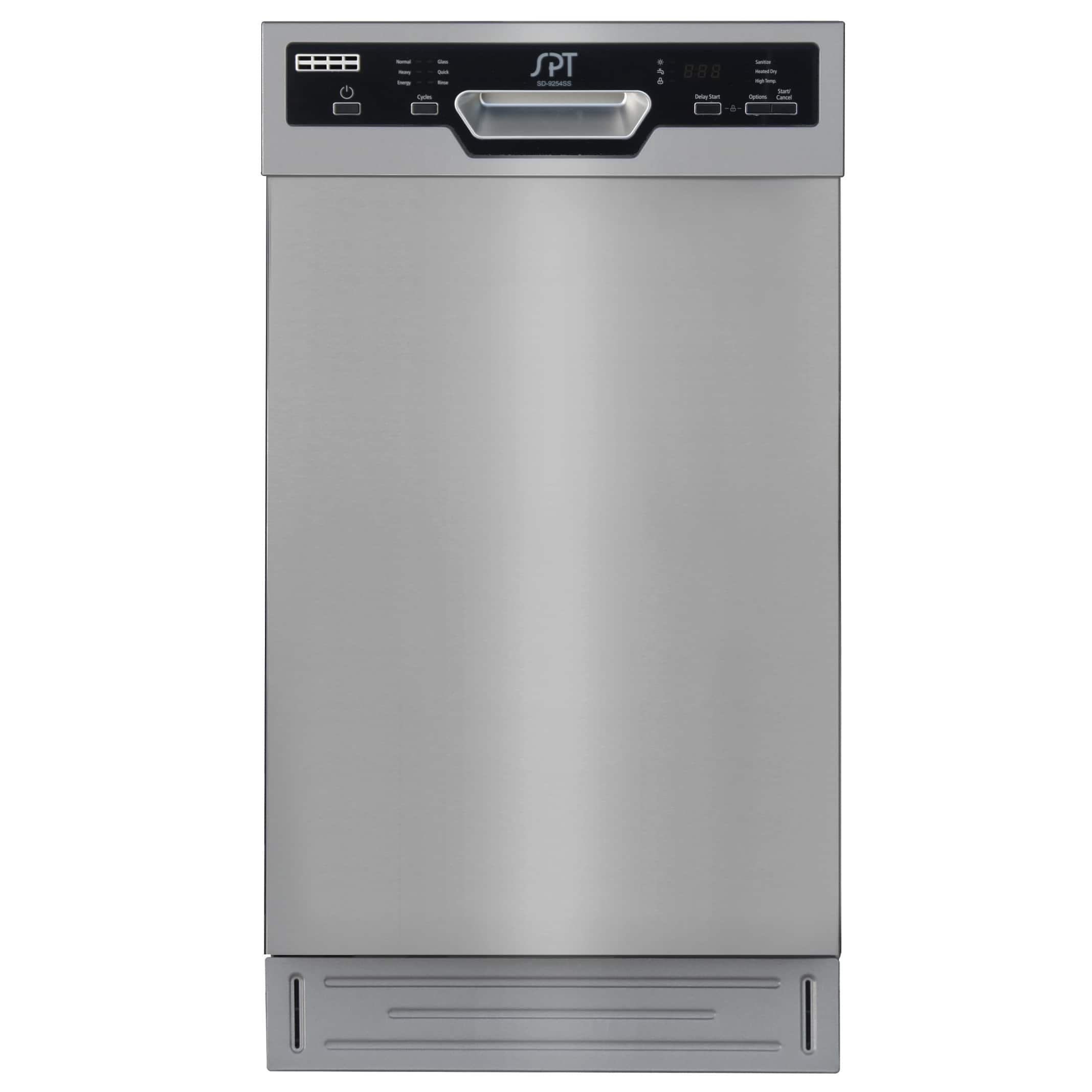SPT - 18 in. Front Control Smart Dishwasher 120-Volt Tub - Stainless Steel