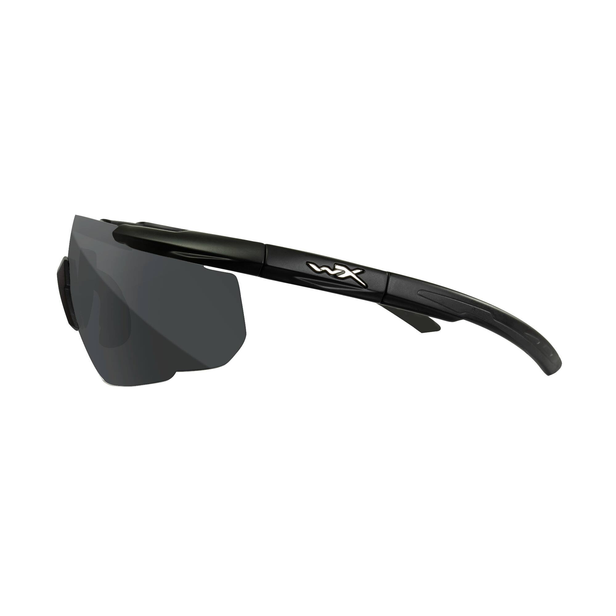 Angle. Wiley X - Wiley X Changeable Saber Advanced Sunglasses (Smoke Gray Lens, Matte Black) - Gray.