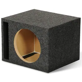 QPower - QBASS Dual Vented 12 Inch Single Audio Subwoofer Enclosure Box, Charcoal - Charcoal Gray