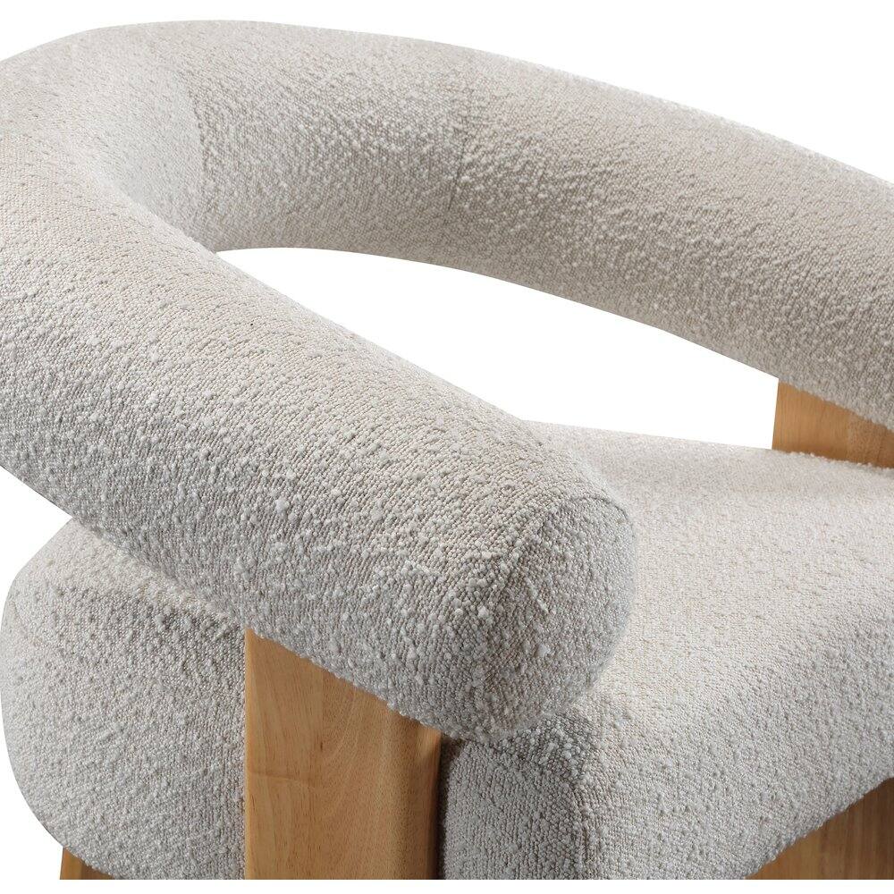Alt View 4. Meridian Furniture - Winston Cream Boucle Fabric Accent Chair - Beige.