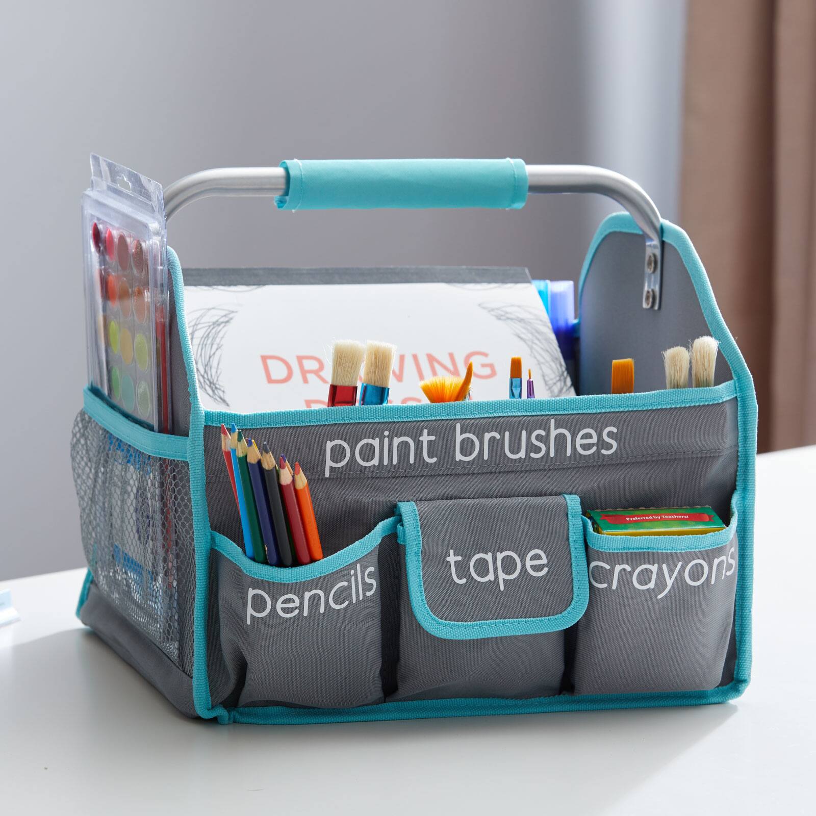 DR VING paint brushes : a Pencils tape crayons

paint brushes  
pencils  
tape  
crayons