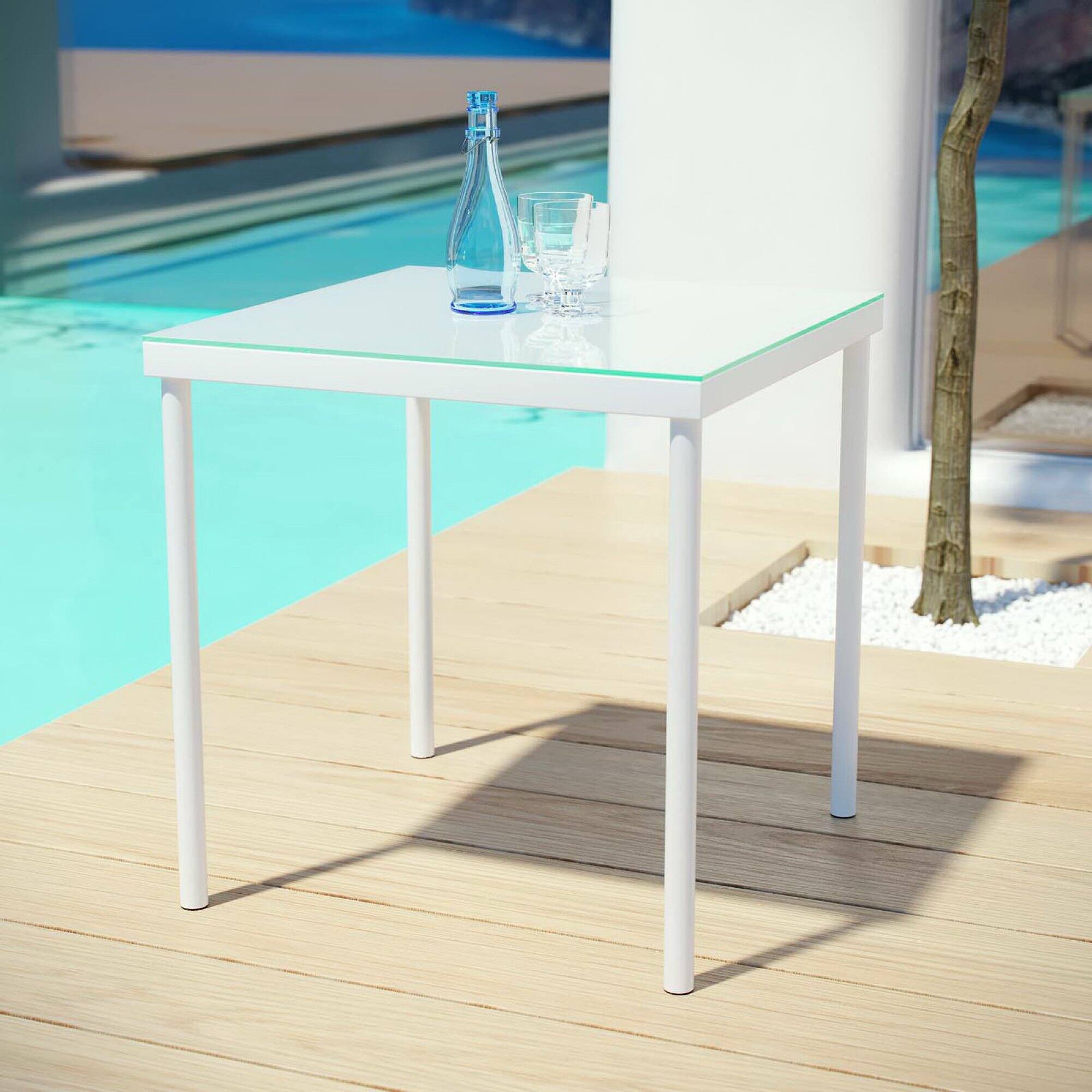 Front. Modway - Harmony Outdoor Patio Aluminum Side Table by Modway - White.