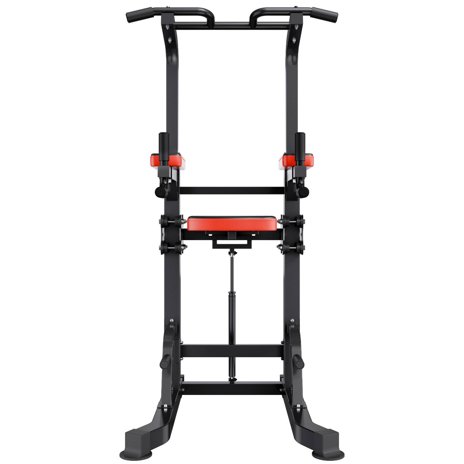 Alt View 5. VEVOR - Pull Up Bar, 330 LBS Power Tower Dip Station, Workout Dip Station with H-Shaped Stable Base & Assistance Platform - Black.