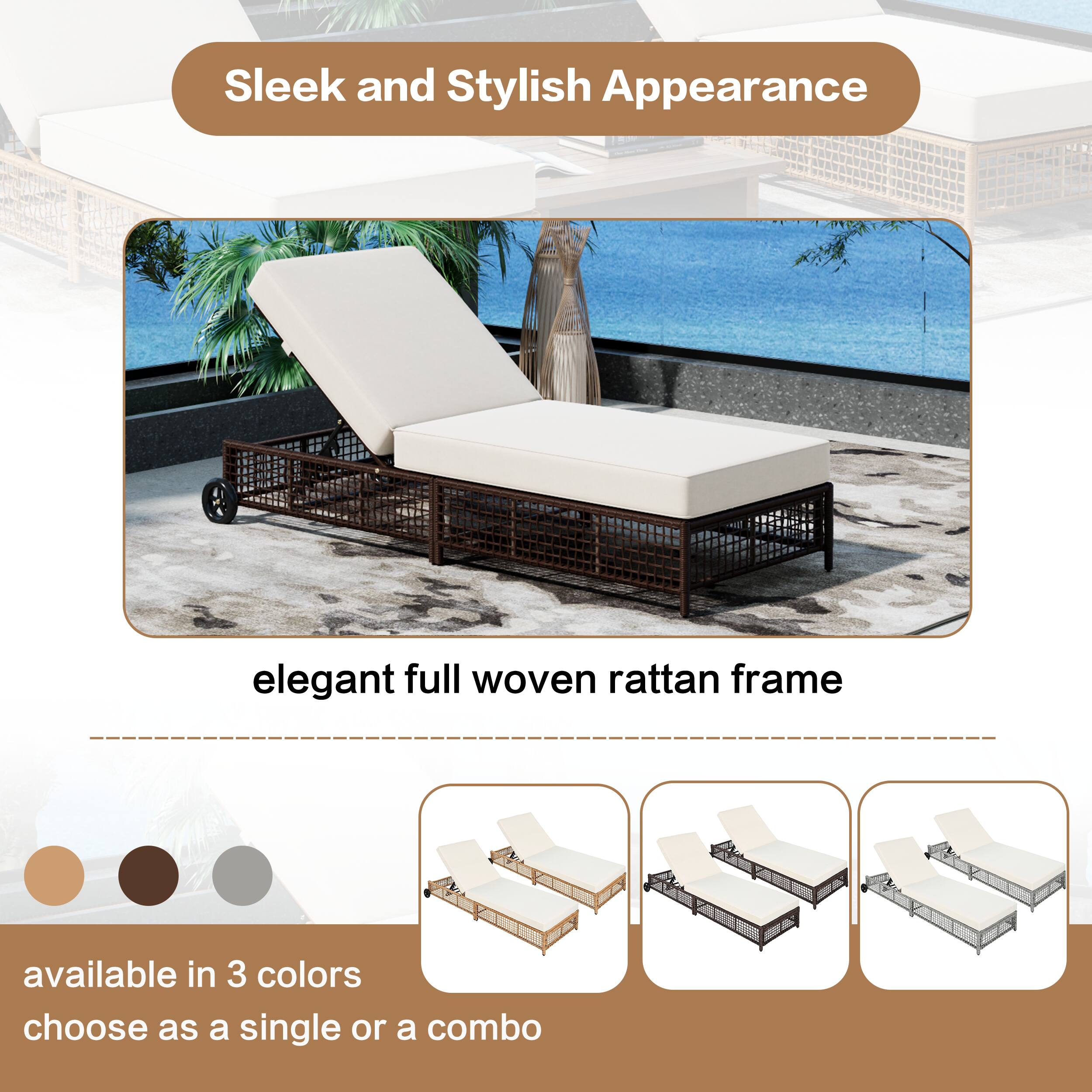 Sleek and Stylish Appearance

elegant full woven rattan frame

available in 3 colors
choose as a single or a combo