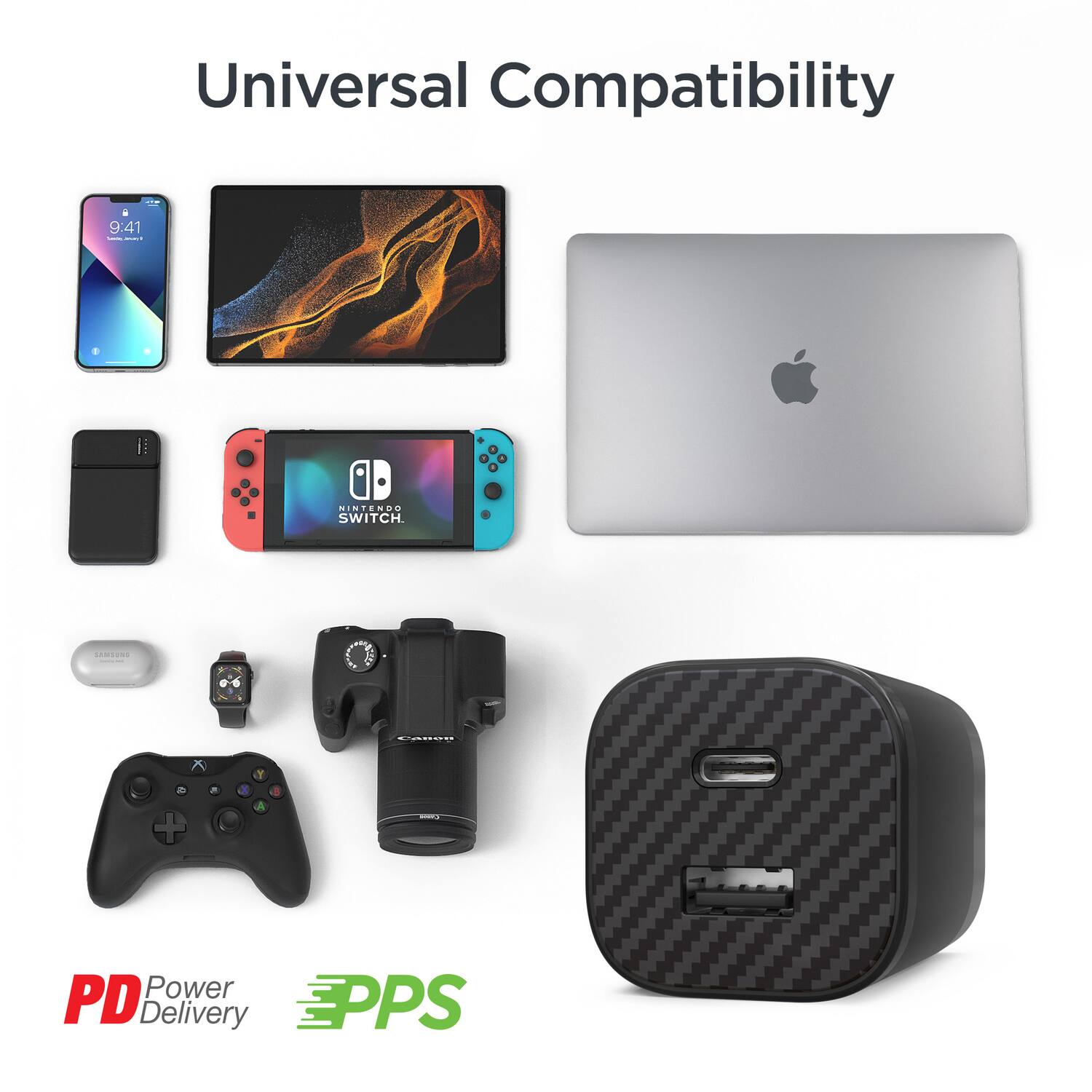 Universal Compatibility

9:41

NINTENDO SWITCH

PD Power Delivery

3PPS