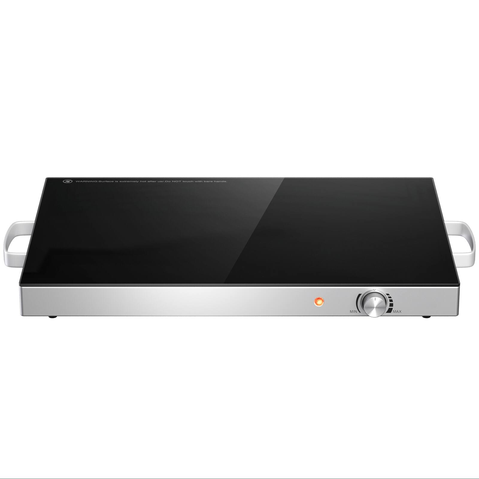 Front. Ecooso - 22 x 14 Inch Electric Warming Tray, Adjustable Temperature Hot Plate Food Warmer for Buffet Serving - Black.