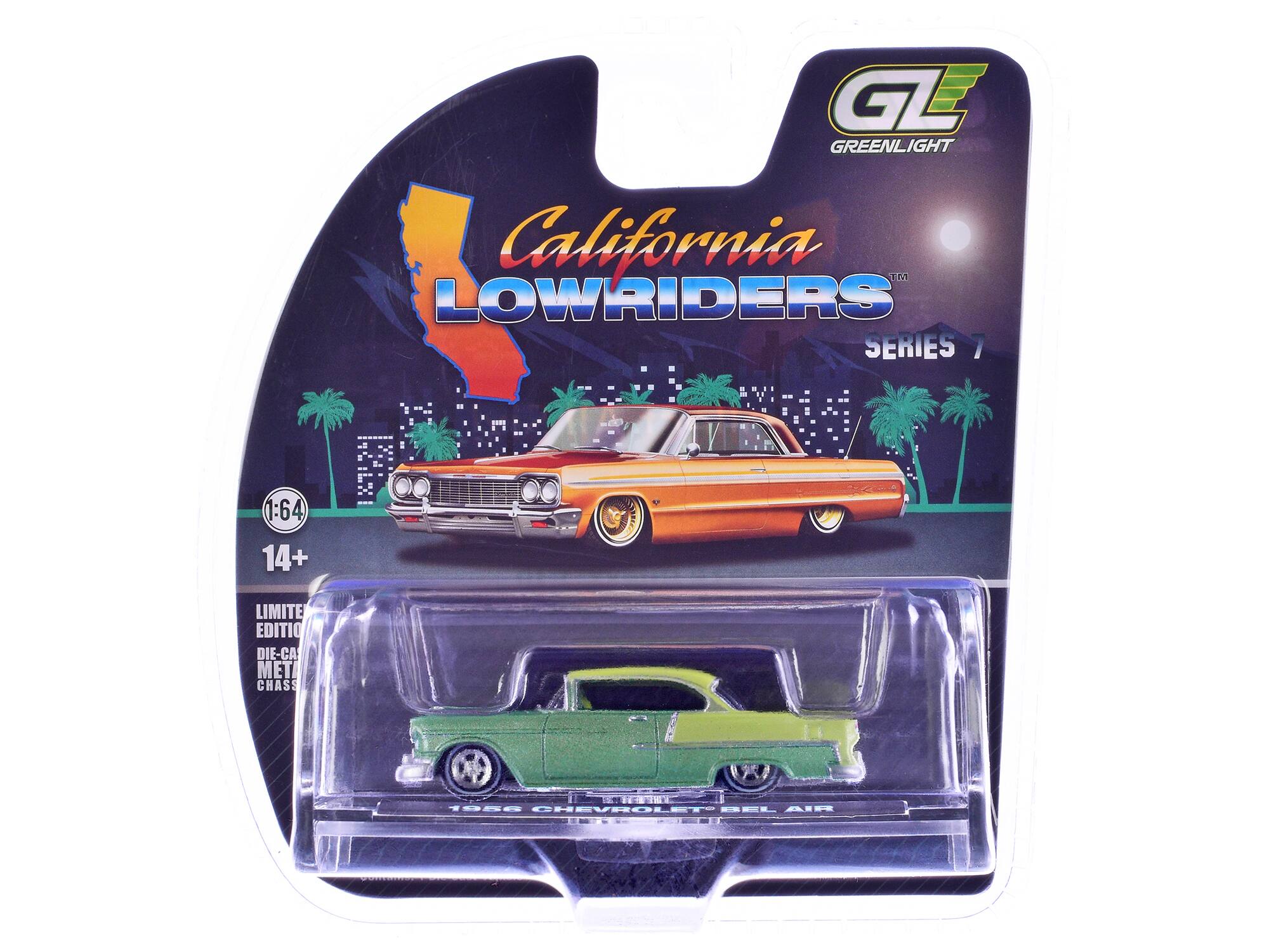GL GREENLIGHT L California LOWRIDERS SERIES 7 1:64 14+ LIMITE EDITIO DIE-CAST MET CHASSIS 1988 CHEVROLET BEL AIR