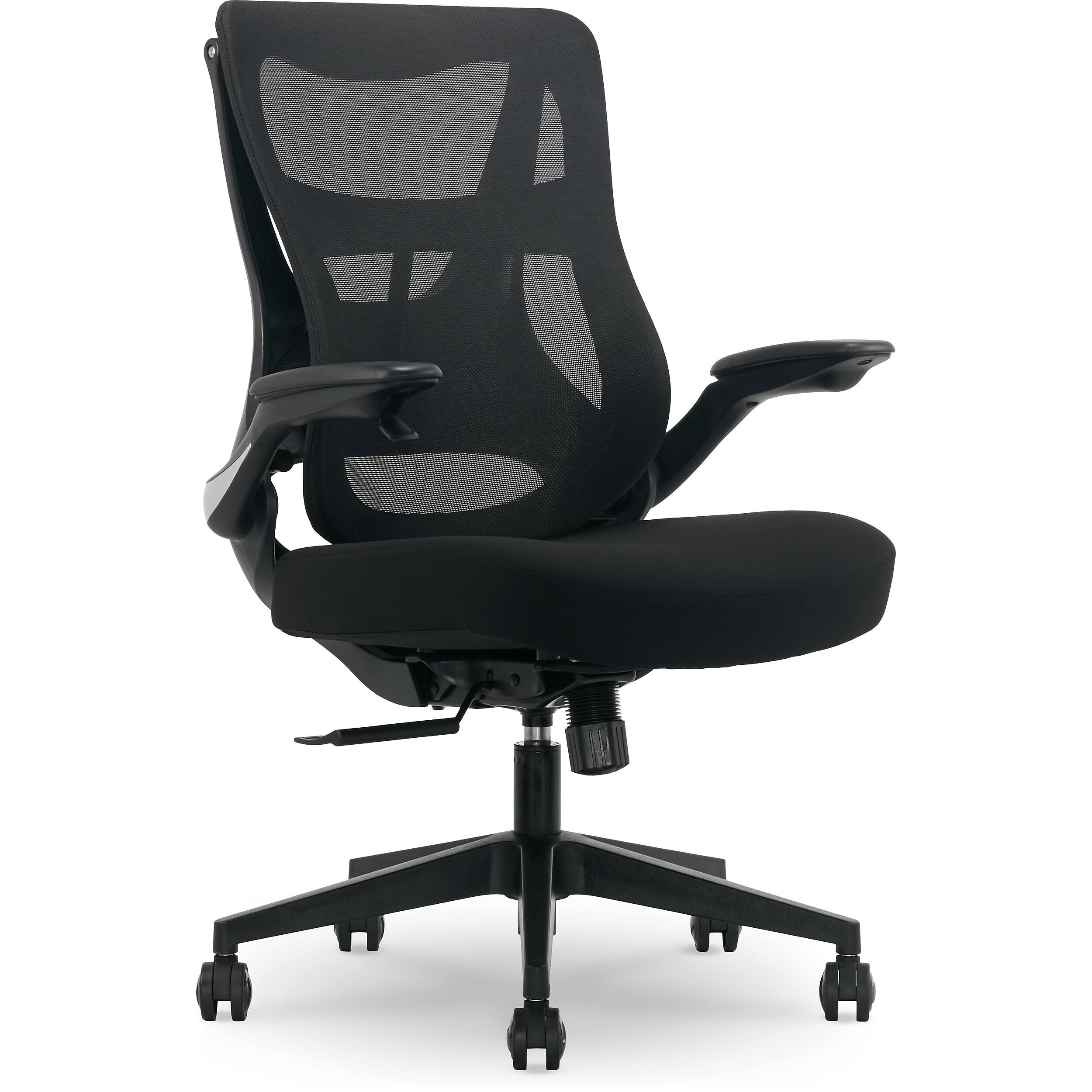 Front. Beautyrest - Beautyrest Duo-EX Ergonomic Mesh Swivel Task Chair, Black/Gray (60051GRY) - Black.