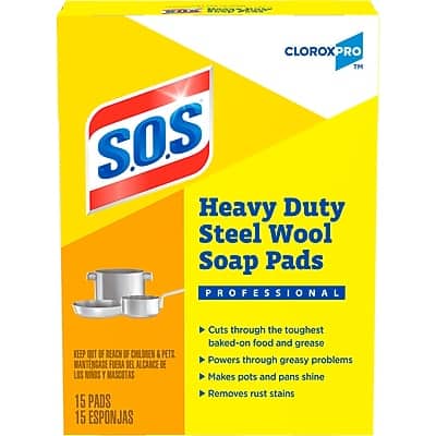 S.O.S - CloroxPro Heavy Duty Steel Wool Soap Pads, Multicolored, 15 Pads/Pack (88320) - Multicolor price history on PriceWatchPro