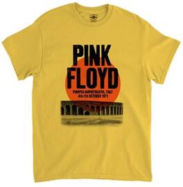 PopMarket - Pink Floyd - Pink Floyd - Pompeii Vintage Concert - Heavy Cotton T-Shirt - 2XL Yellow - APPAREL - Multicolor