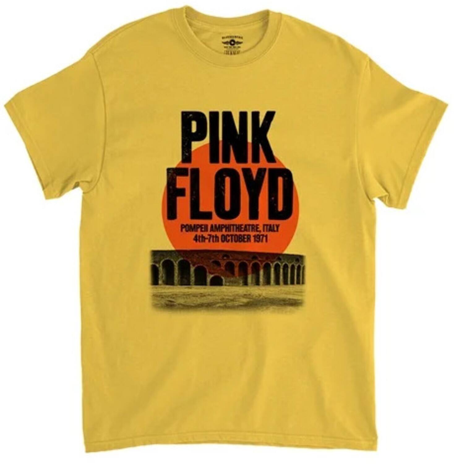 PopMarket - Pink Floyd - Pink Floyd - Pompeii Vintage Concert - Heavy Cotton T-Shirt - 2XL Yellow - APPAREL - Multicolor