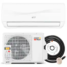 Costway - 9000 BTU Mini Split Air Conditioner & Heater with 0.75 Ton Pre-Charged Heat Pump - White