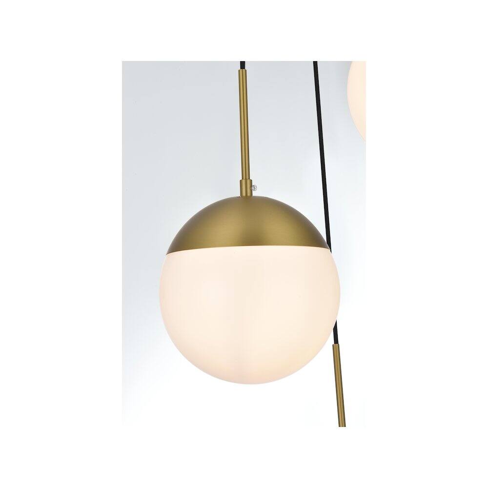 Alt View 3. Living District - Eclipse 18 Inch Pendant Frosted White Shade in Satin Gold - Satin Gold And Frosted White.
