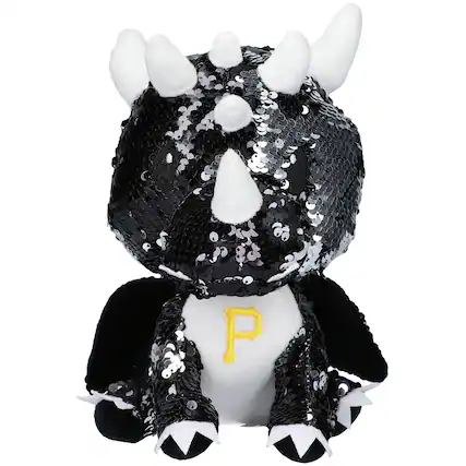 Front. FOCO - Pittsburgh Pirates Sequin Dragon Plush Toy - Multicolor.