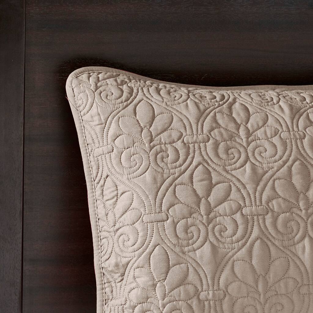 Alt View 3. Gracie Mills - Gracie Mills Sandy Reversible Bedspread Set with Classic Stitch Pattern - Khaki.