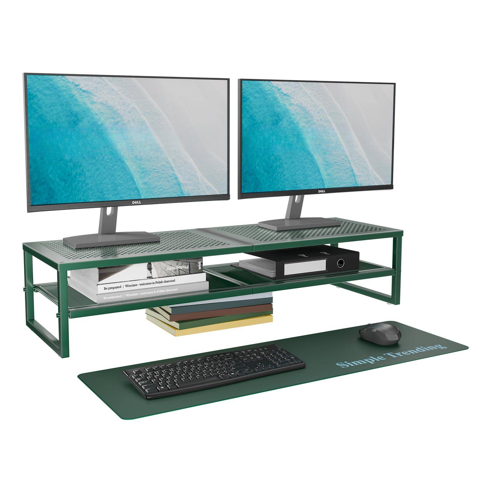 ThinkLink Electronic Tier Metal Dual Monitor Stand Riser Computer ...