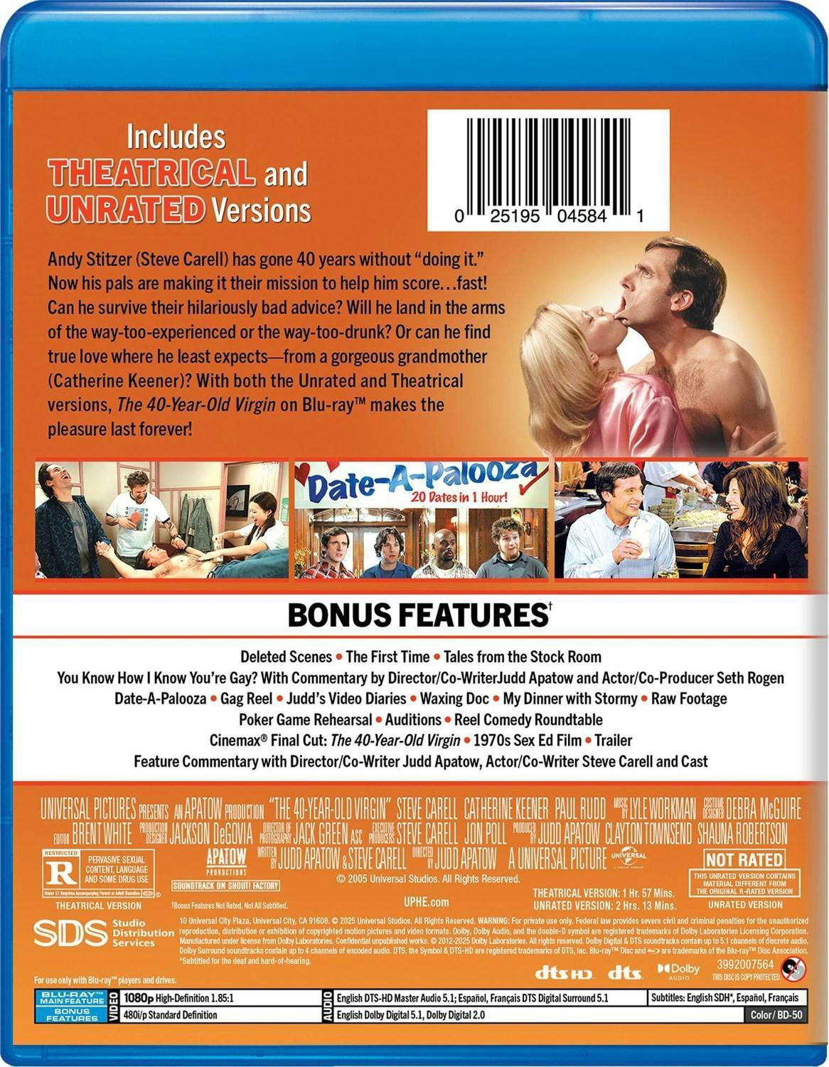 Back. The 40 Year-old Virgin (Unrated) [Blu-ray].