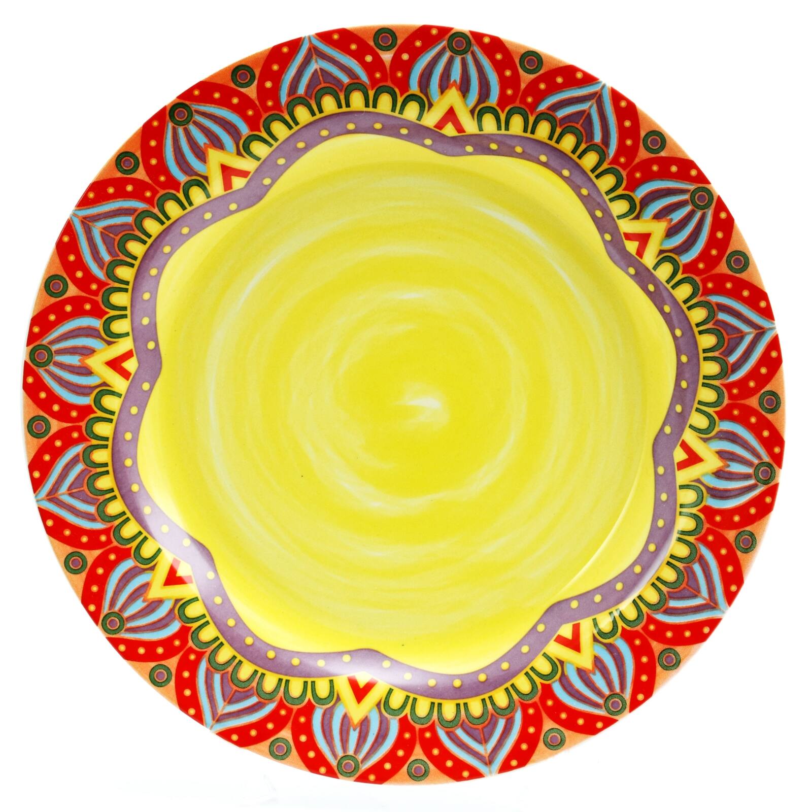 Alt View 9. Elama - Elama Zen Red Mozaik 16 Piece Luxurious Stoneware Dinnerware with Complete Setting for 4, 16pc - Red.