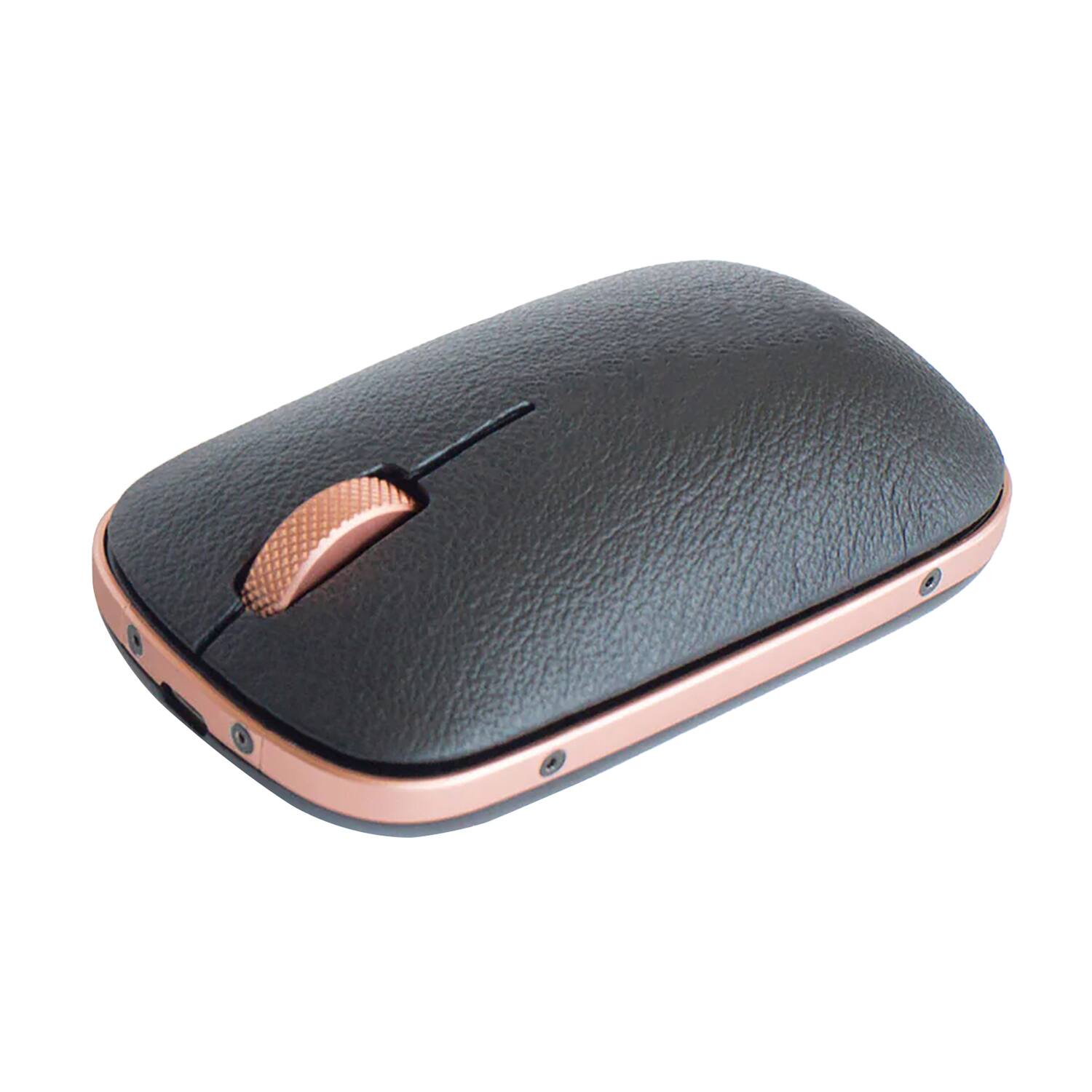 Angle. AZIO - Azio Rm-rcm-l-03 Retro Classic Cordless Optical Computer Mouse, Ergonomic, 3 Buttons, Bluetooth/2.4g Rf-usb, Artisan - black.