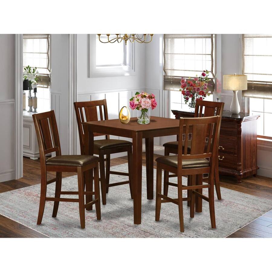 East West Furniture 5 Pc pub Table set counter height Table and 4 ...