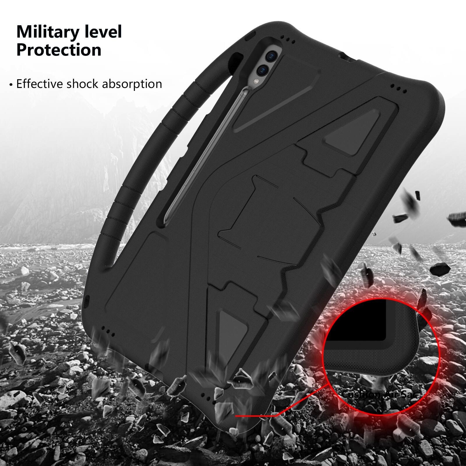 Military level Protection  
- Effective shock absorption