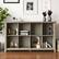 Angle. Simpli Home - Acadian 8 Cube Storage Sofa Table - Distressed Grey.