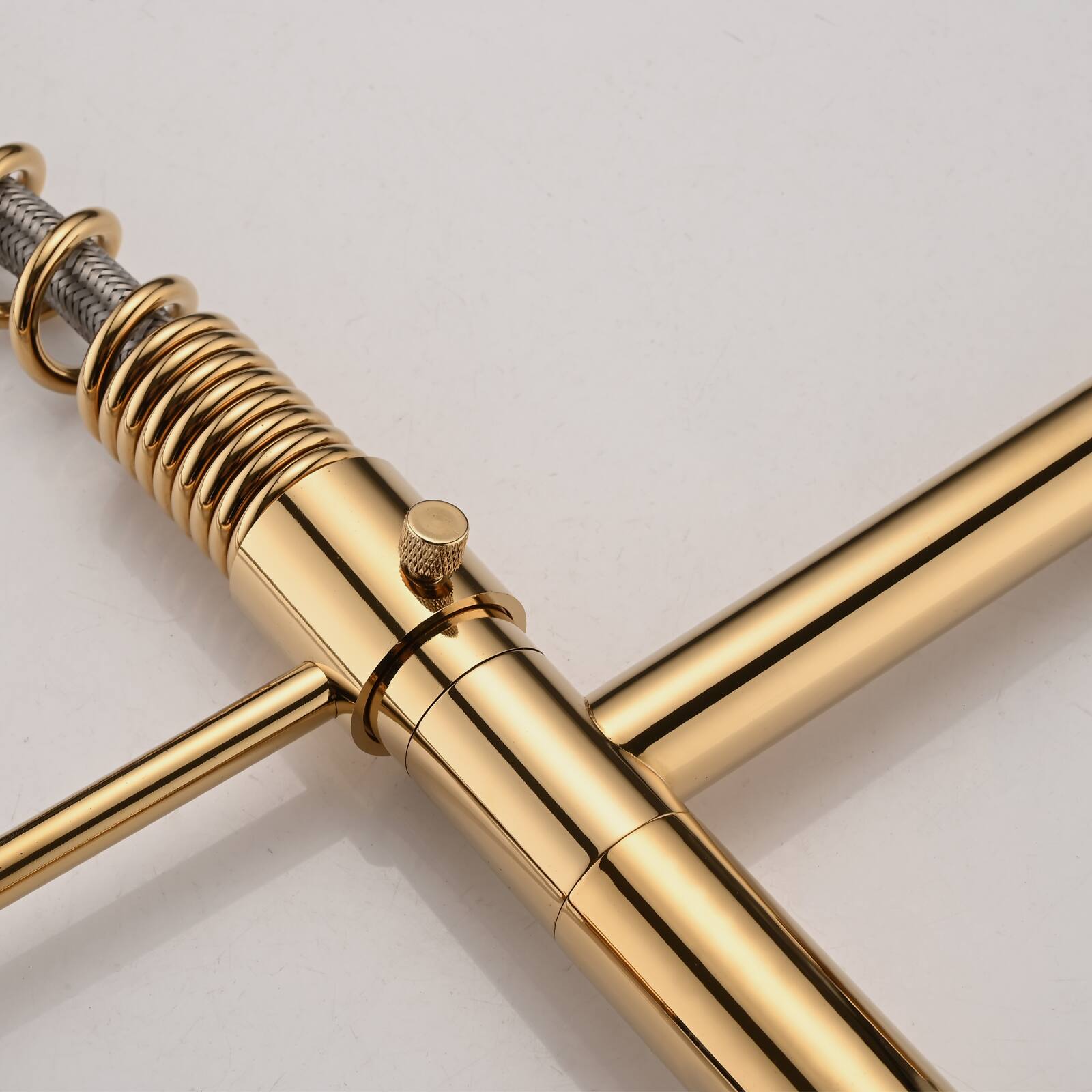 Alt View 4. Siljoy - Commercial Pull Down Kitchen Sink Faucet Single Handle Modern Kitchen Faucets - Polished Golden.