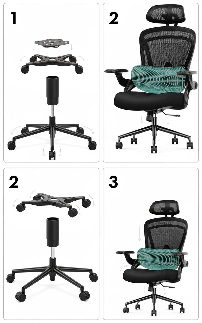 Alt View 2. AOITUN - Ergonomic Mesh Office Chair High Back - Comfortable Seating for Daily Use - Ideal for Dorm Room and Home Office - Black.