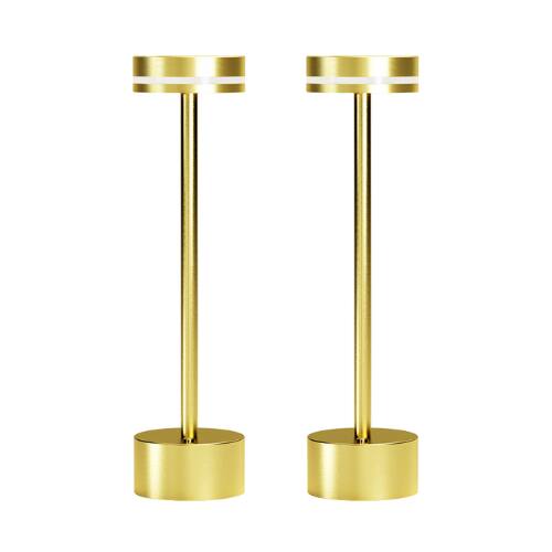 ONEWISH - 2-Pack Cordless LED Table Lamp – Rechargeable Touch Control Night Light, Perfect Holiday Home Décor & Gift - Gold